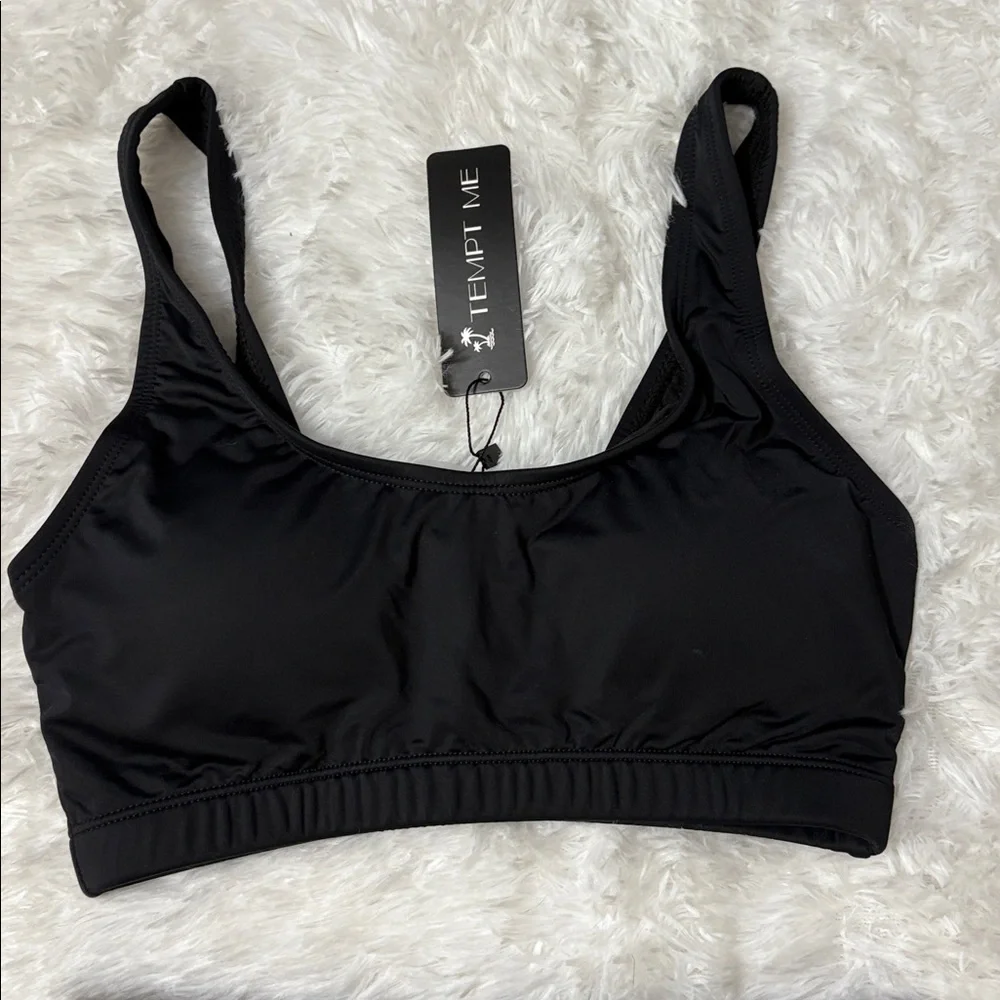 NWT Tempt Me Black 2 Piece Swim Set Size XXS